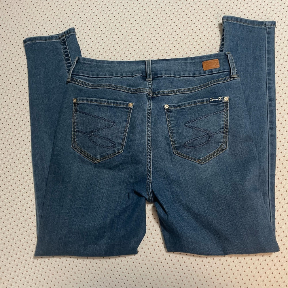 👖Seven7 Tummyless High Rise Blue Skinny Jeans, women's Size 10, (EUC)